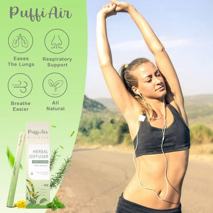 PuffiAir™ Herbal Aroma Diffuser | Nicotine-Free Portable Herbal Inhaler with Natural Botanical Blends (4-Pack)